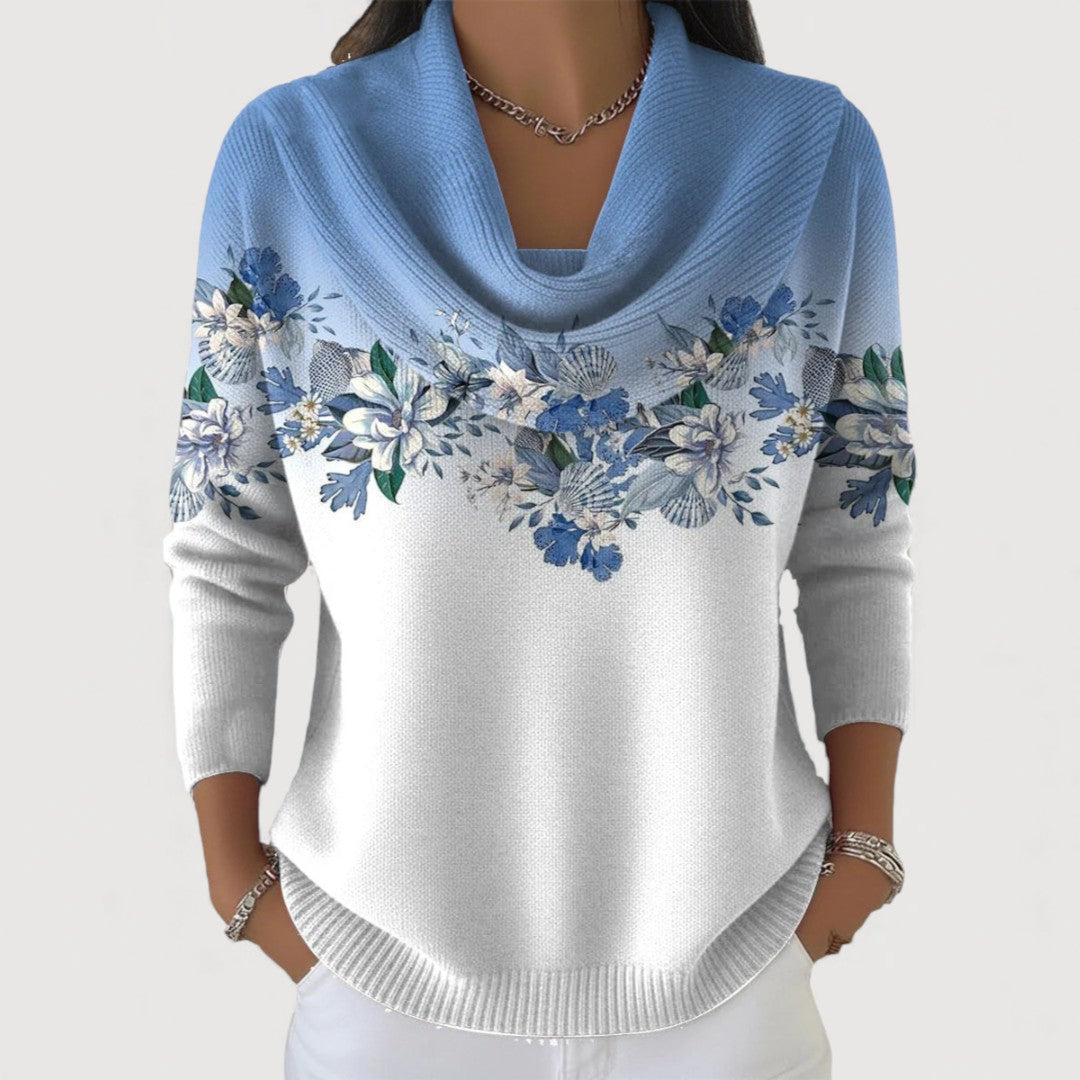 Alba — Maglione Floreale a Collo Alto