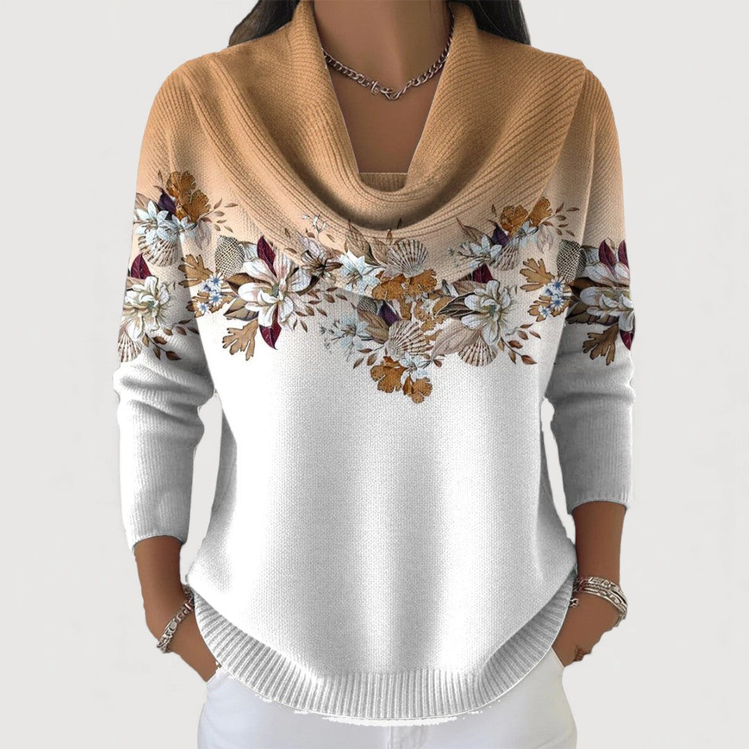 Alba — Maglione Floreale a Collo Alto