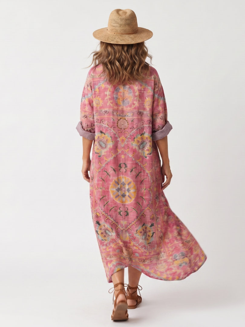Tilda — Abito Midi con Stampa Astratta