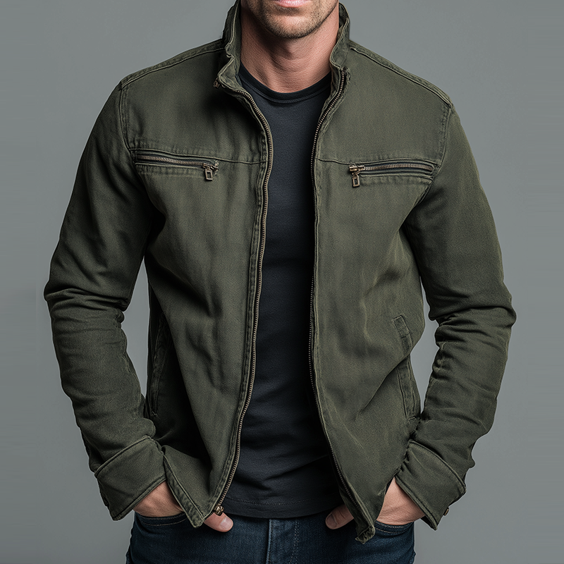 Chaqueta militar vintage en verde oliva