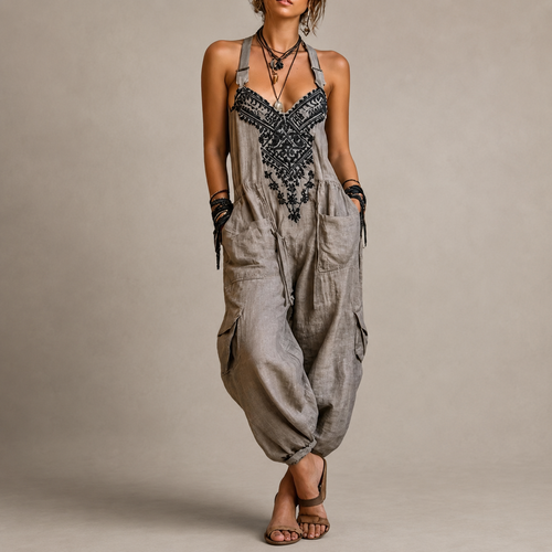 Astrid — Tuta Boho con Ricami Artigianali