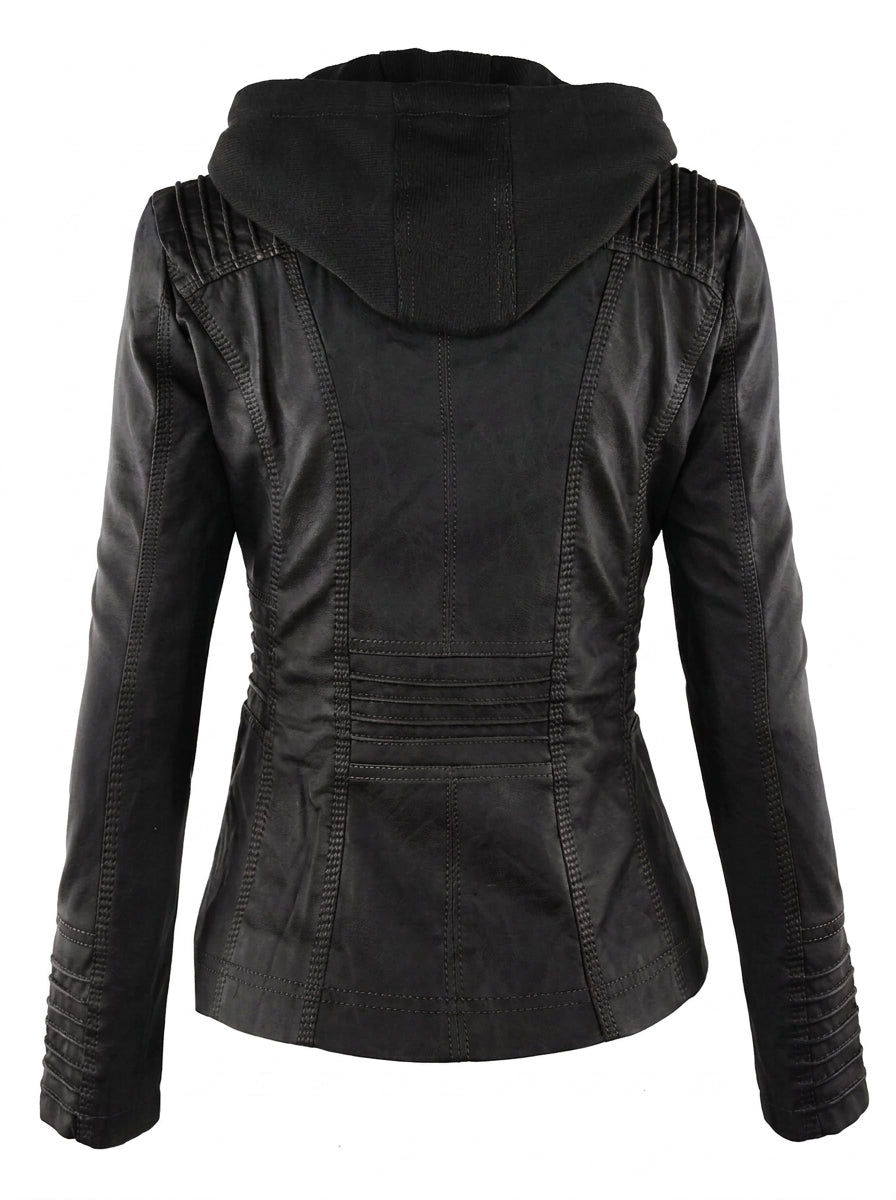 Assunta Giacca in Ecopelle Nero retro
