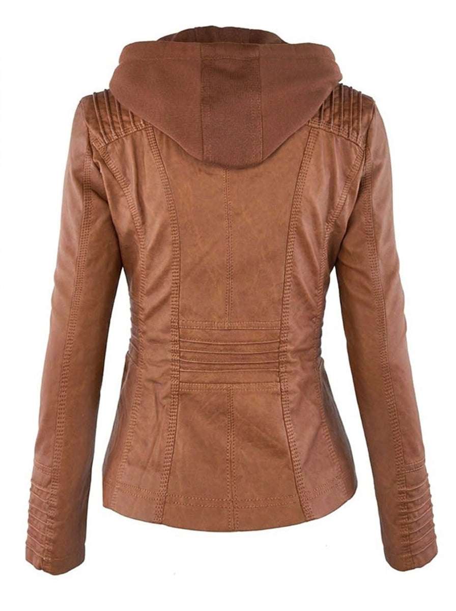 Assunta Giacca in Ecopelle Marrone Chiaro retro