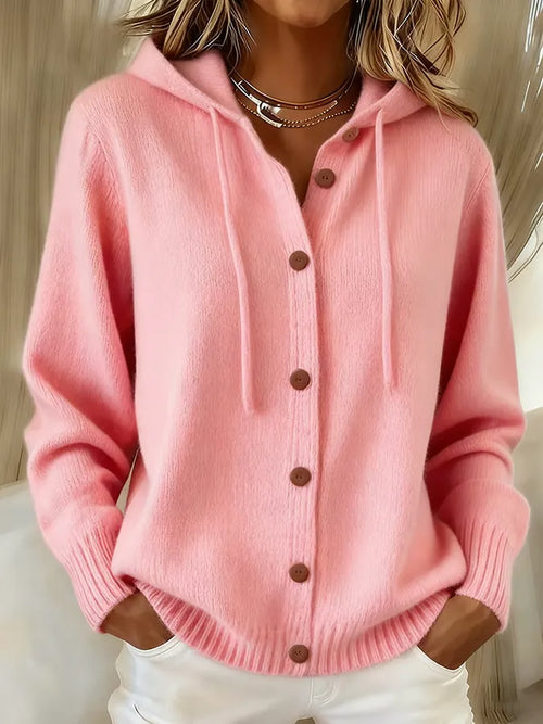 Begoña — Cardigan in Maglia con Cappuccio e Bottoni