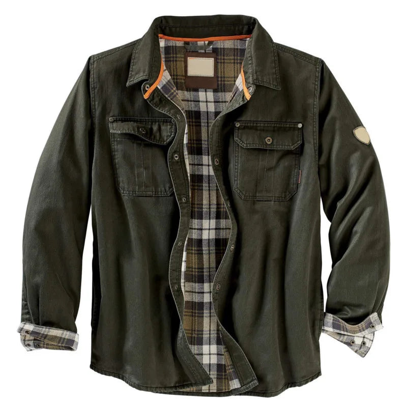 Chaqueta de algodón vintage en verde