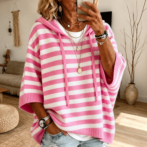 Emilie — Poncho in Maglia a Righe