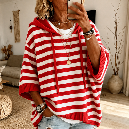 Charlotte — Poncho in Maglia a Righe