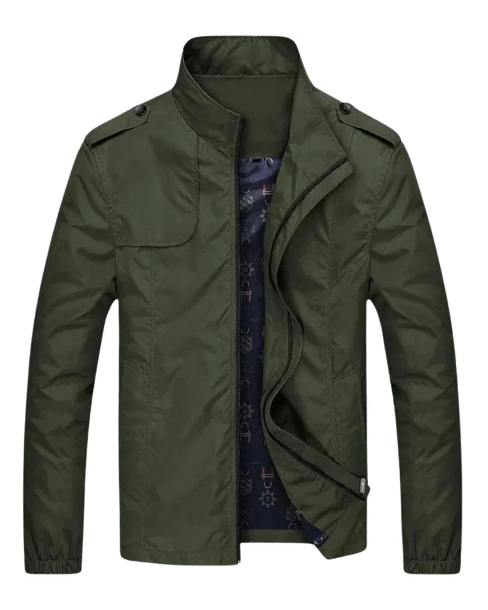 Chaqueta militar ligera en verde militar