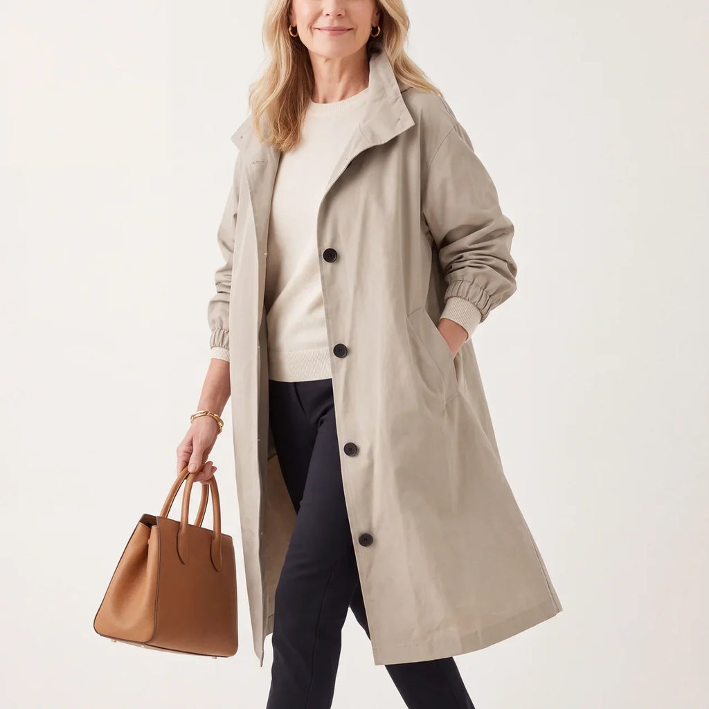 Audrey — Trench Elegante con Cappuccio