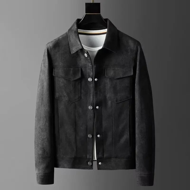 Chaqueta efecto piel en negro